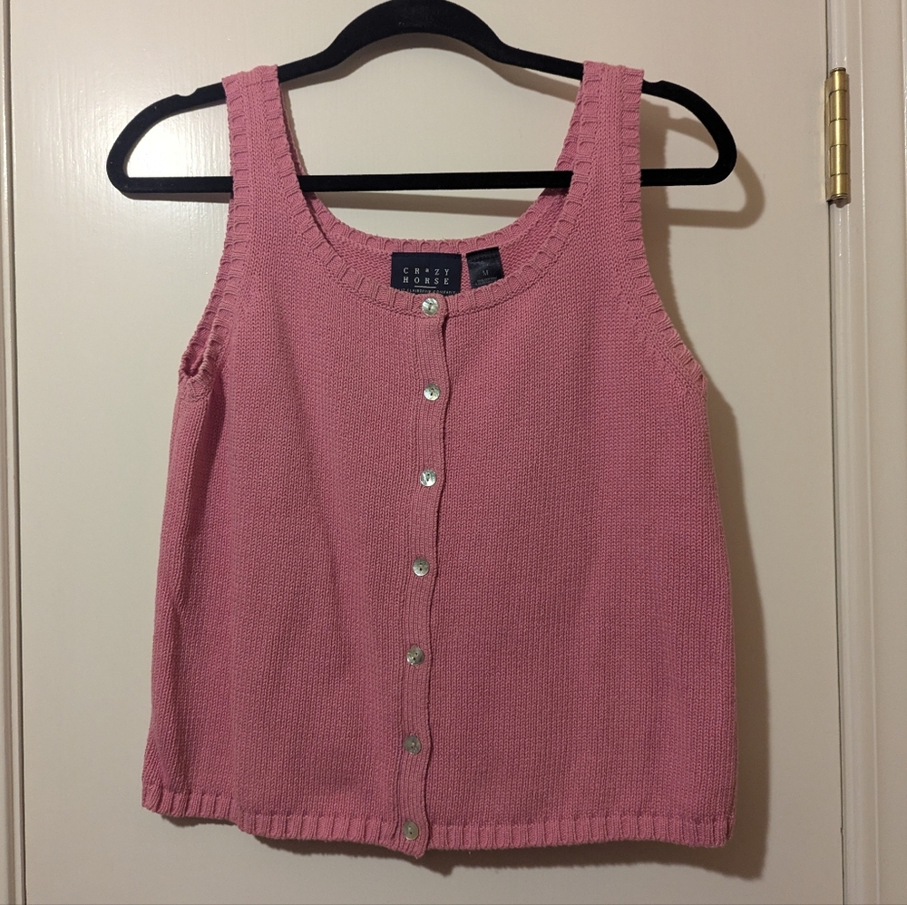 Crazy Horse Pink Sweater Tank Top